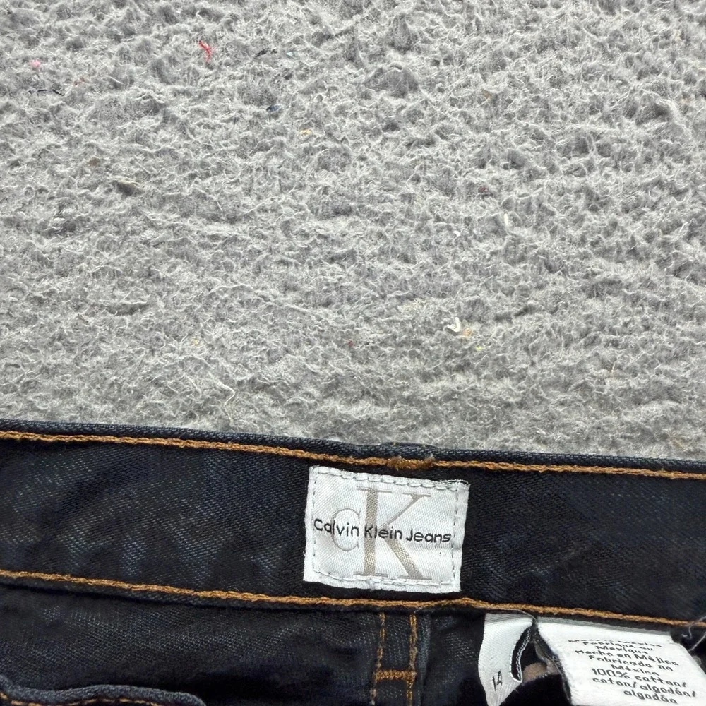 Calvin Klein Jeans Womens 14 Black Cotton Denim Straight Leg Streetwear Workwear
